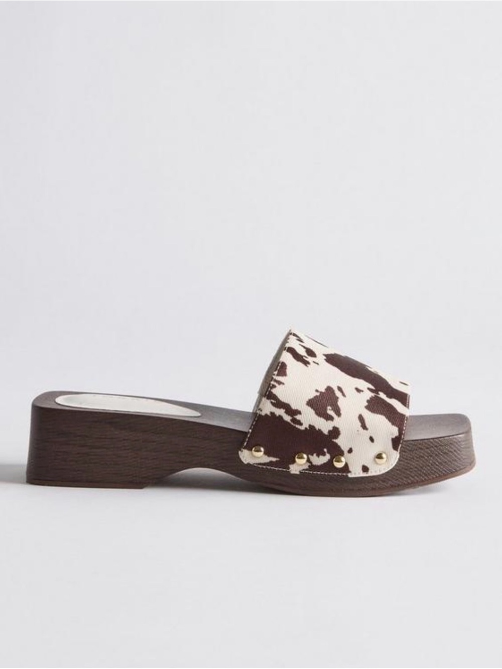 torrid Brown & White Cow-Print Slide Mules - Picture 2 of 4
